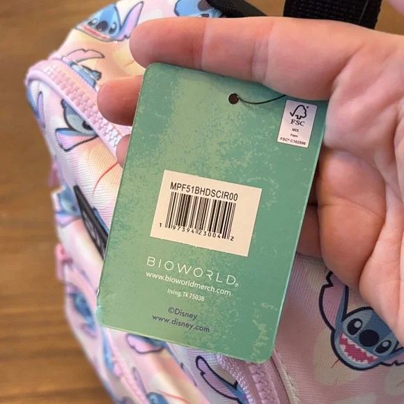 Disney Stitch Kids Backpack - Pink and Blue - Picture 3 of 6